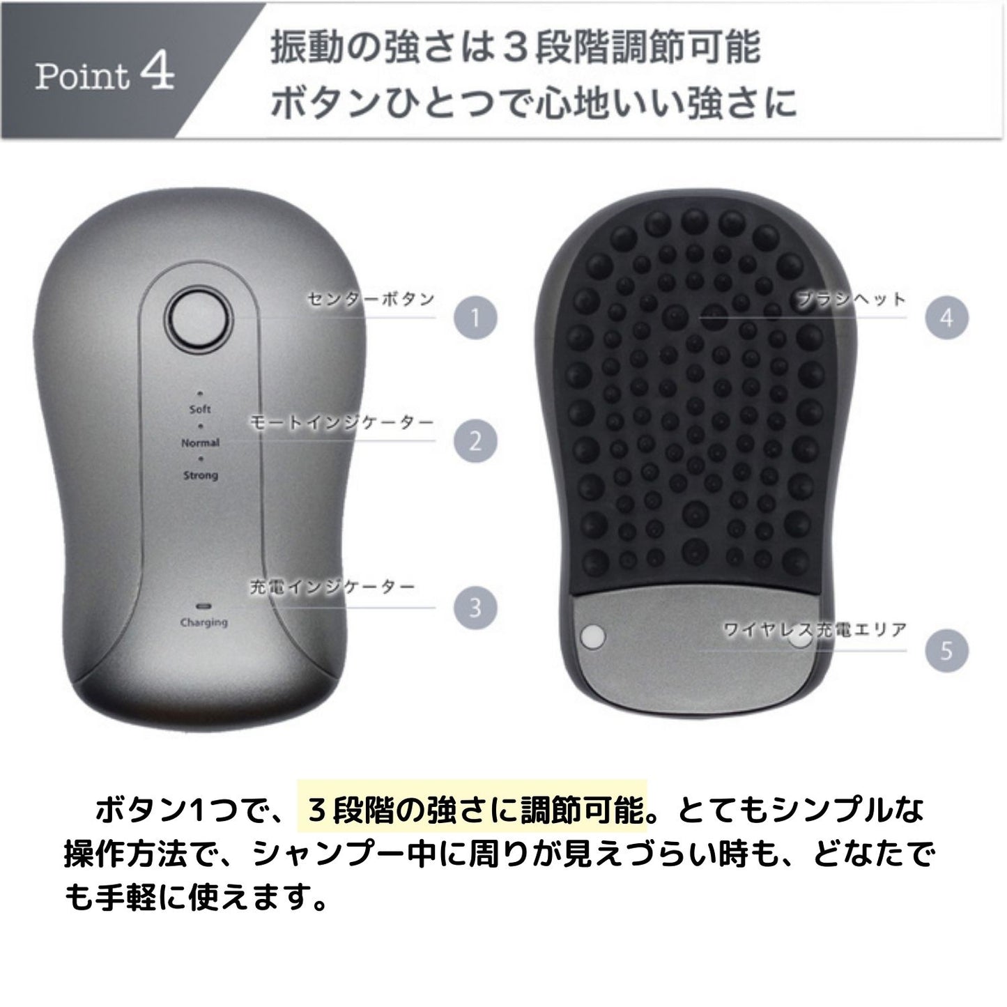 ヘッドスパ ヘッドマッサージ 頭皮マッサージ 防水 IPX7防水 男女兼用 振動電動 マッサージブラシ スカルプケア ブラシ 自宅 簡単操作 ワイヤレス充電式 全身用 マッサージャー １年間保証 ギフト プレゼント